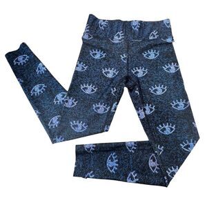 Terez Evil Eye Mid-Rise Yoga Activewear Leggings Size Small